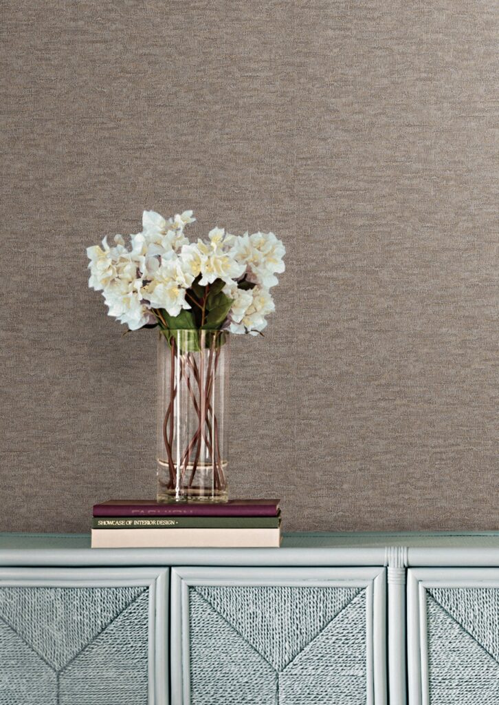 Tide Water Brown Textured Wallpaper — COD0613N — room and artwork preview