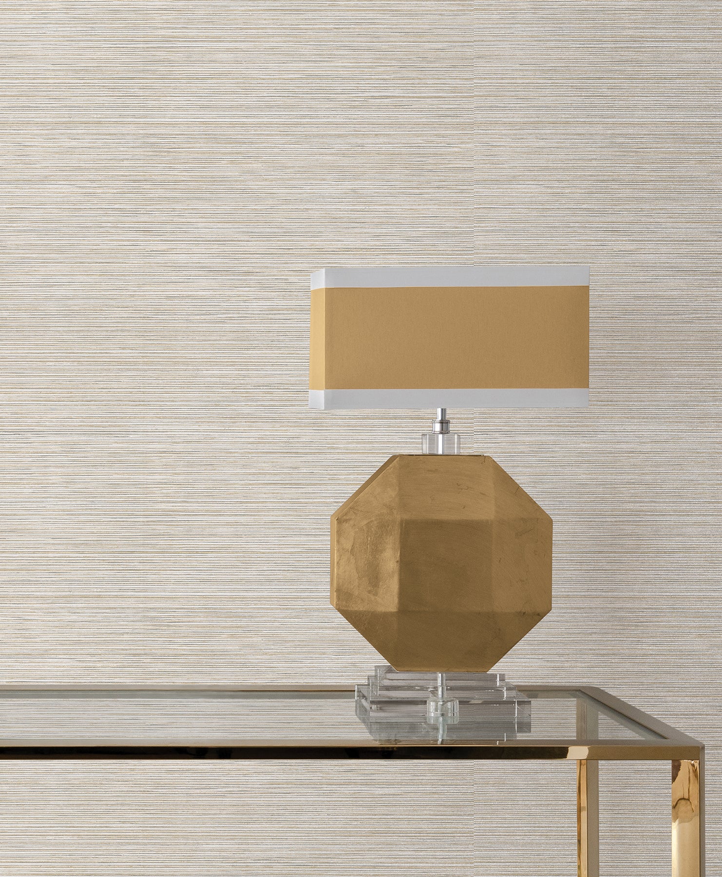 Stacked Bamboo Silver Stripe Wallpaper — COD0635N