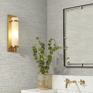 Stacked Bamboo Off-White Stripe Wallpaper — COD0636N