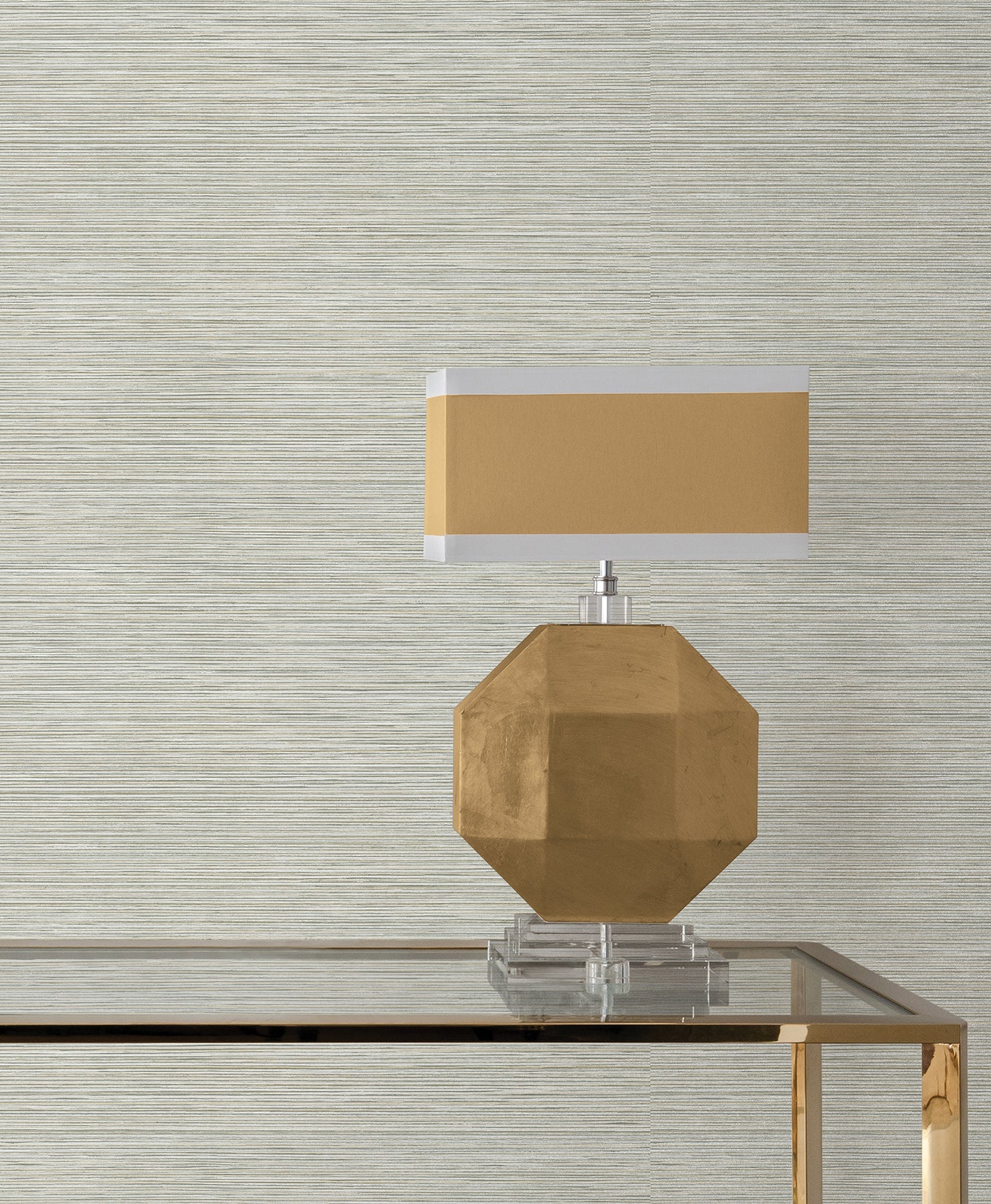 Stacked Bamboo Off-White Stripe Wallpaper — COD0636N
