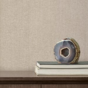 Loominosity Taupe Faux Linen Wallpaper — COD0643N
