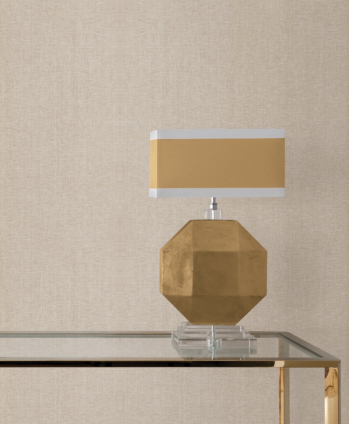 Loominosity Taupe Faux Linen Wallpaper — COD0643N