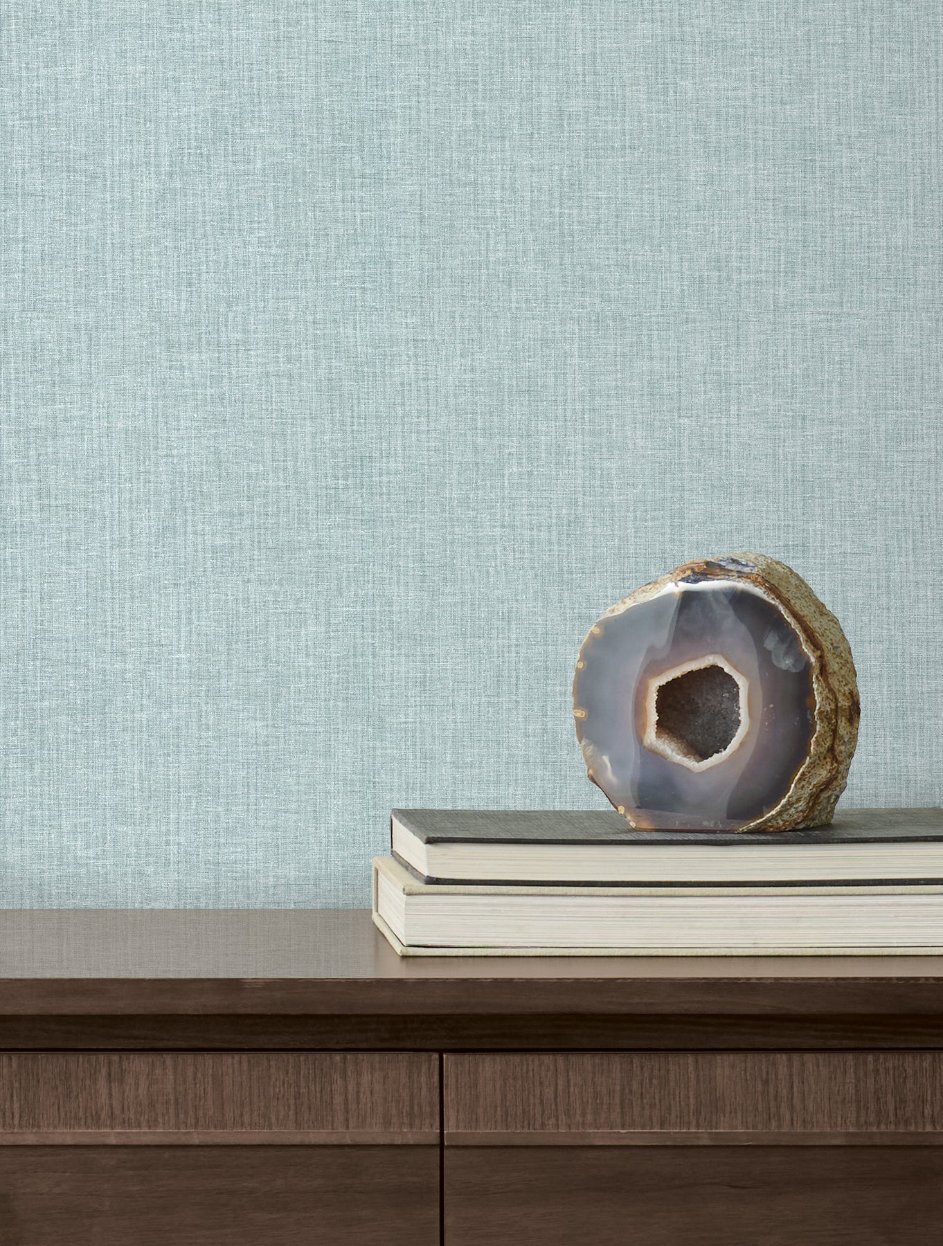 Loominosity Light Blue Faux Linen Wallpaper — COD0644N