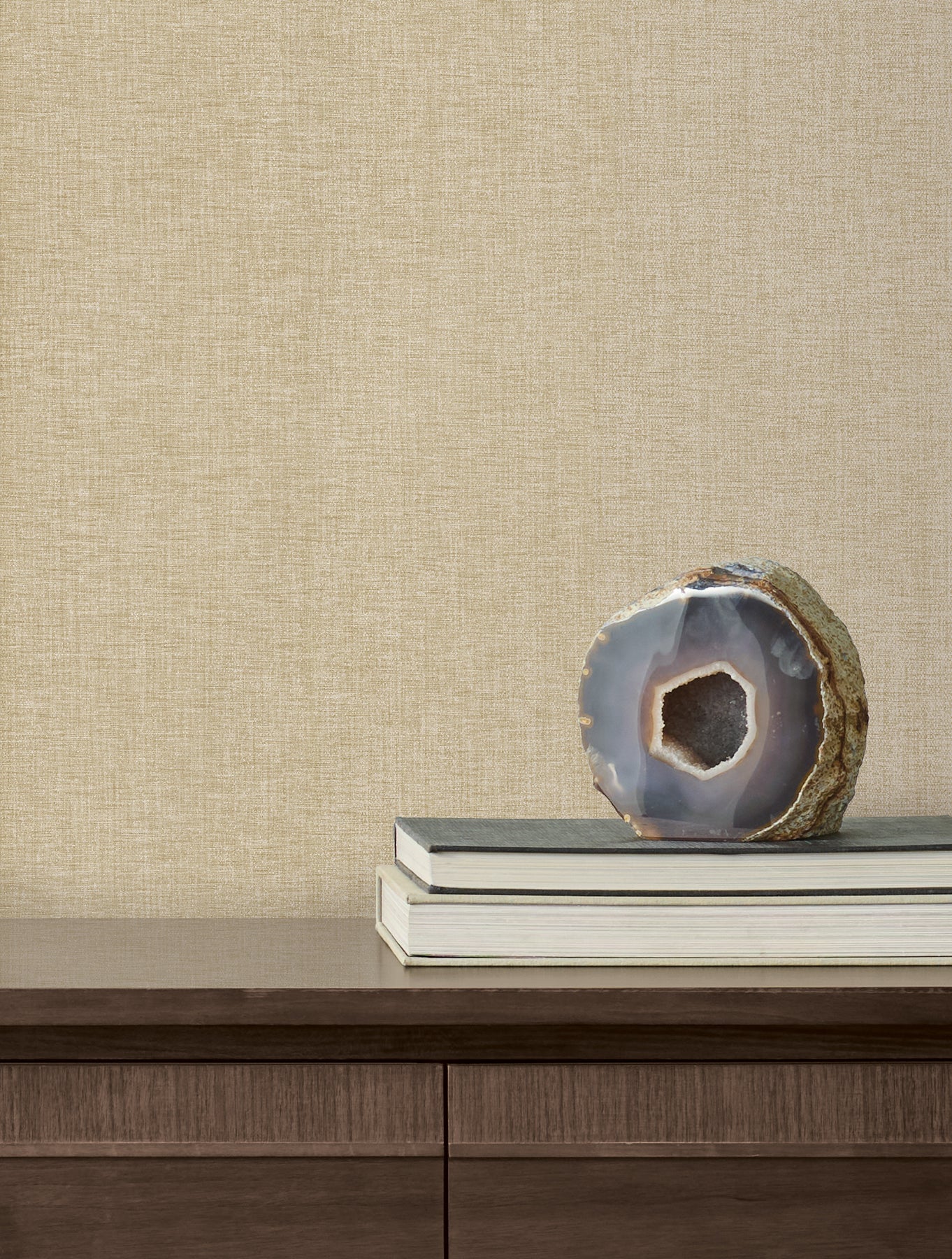 Loominosity Khaki Faux Linen Wallpaper — COD0645N