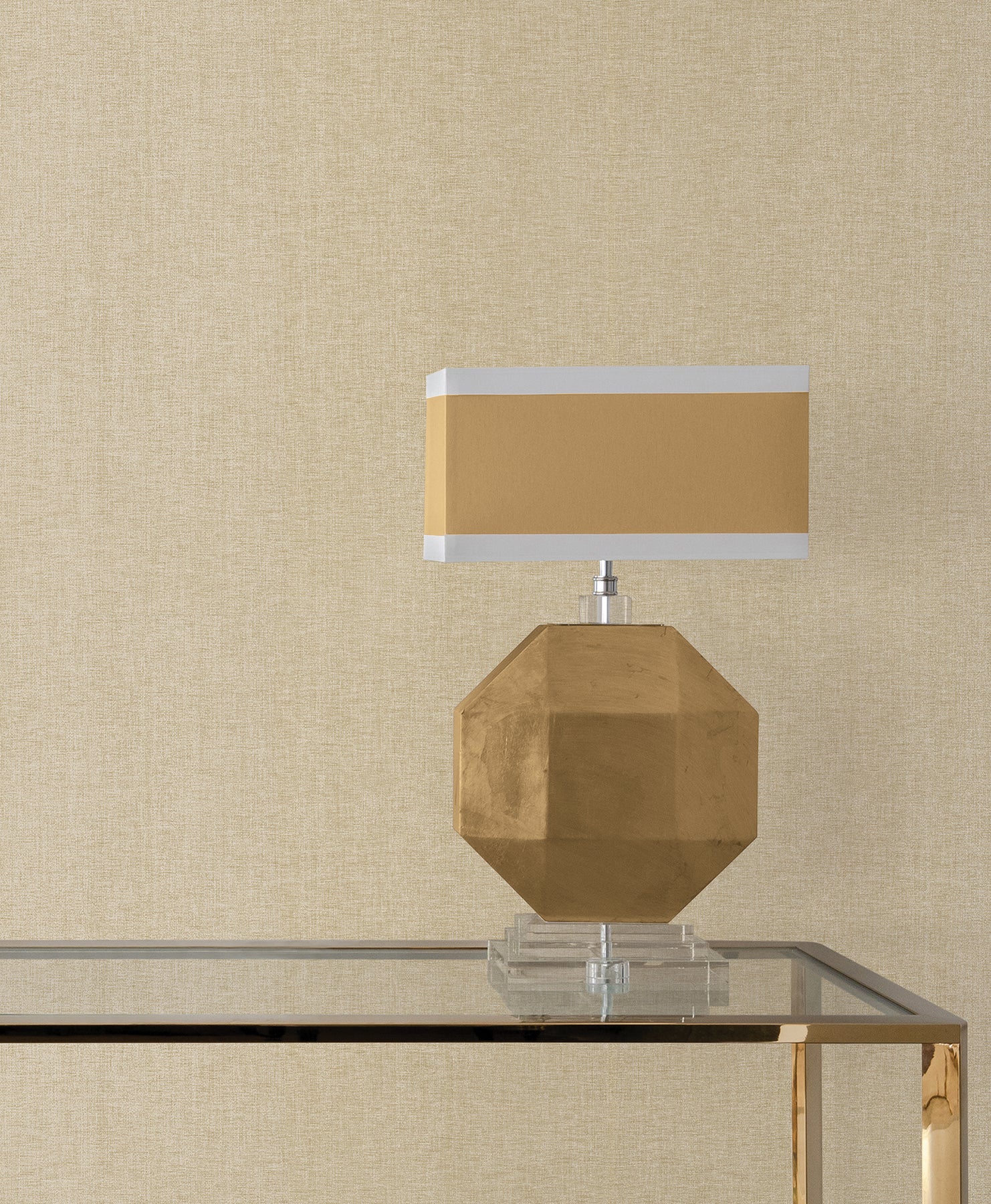 Loominosity Khaki Faux Linen Wallpaper — COD0645N