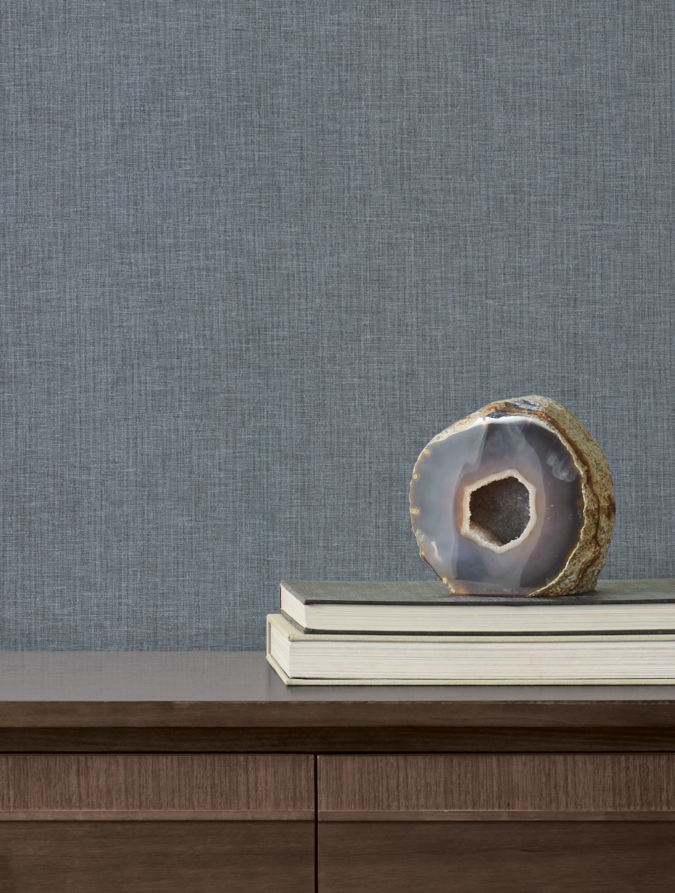 Loominosity Slate Faux Linen Wallpaper — COD0646N