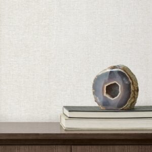 Loominosity White Faux Linen Wallpaper — COD0647N