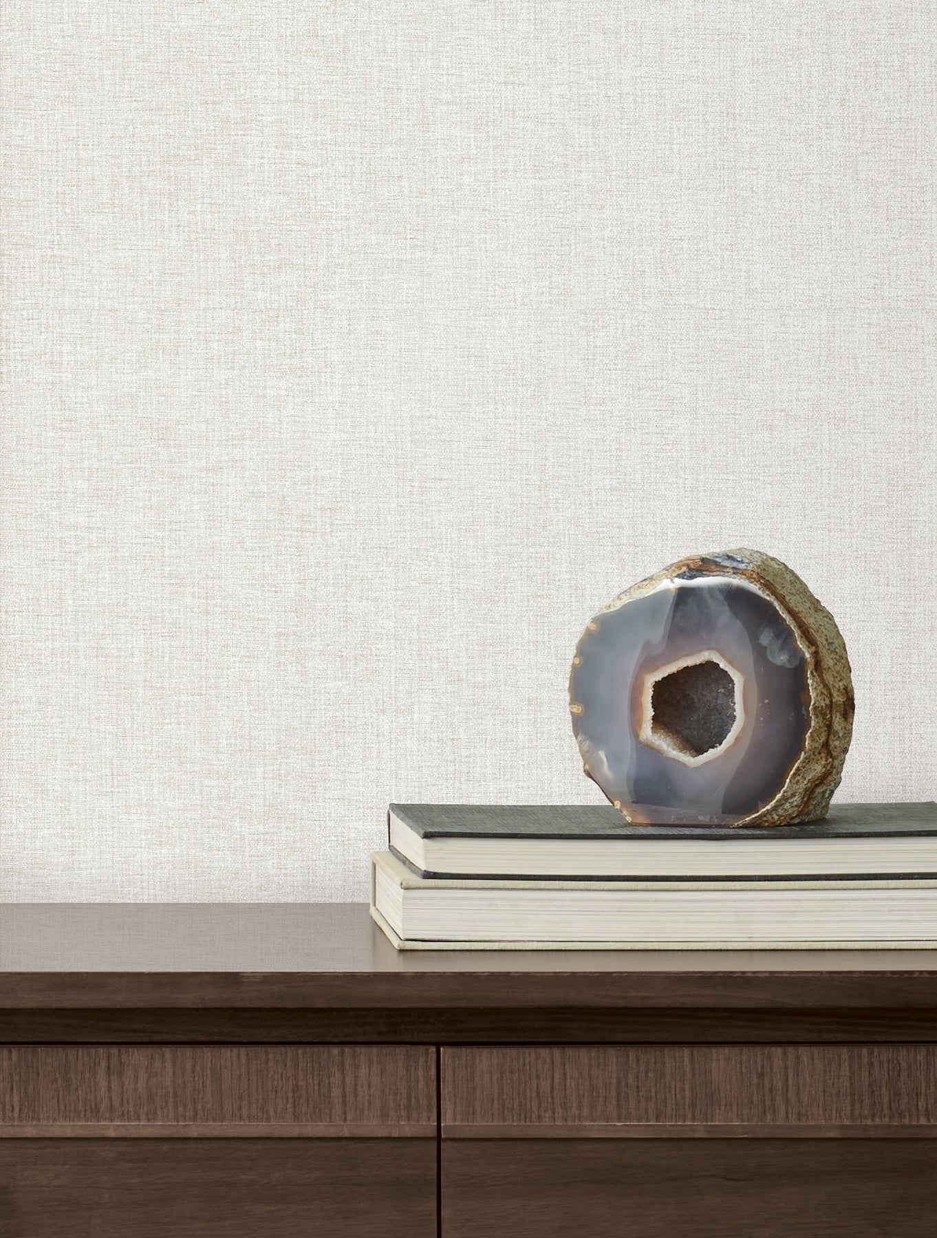 Loominosity White Faux Linen Wallpaper — COD0647N