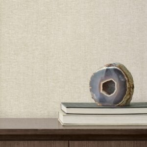 Loominosity Champagne Faux Linen Wallpaper — COD0648N