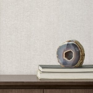 Loominosity Silver Faux Linen Wallpaper — COD0651N