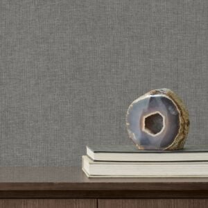Loominosity Pewter Faux Linen Wallpaper — COD0652N