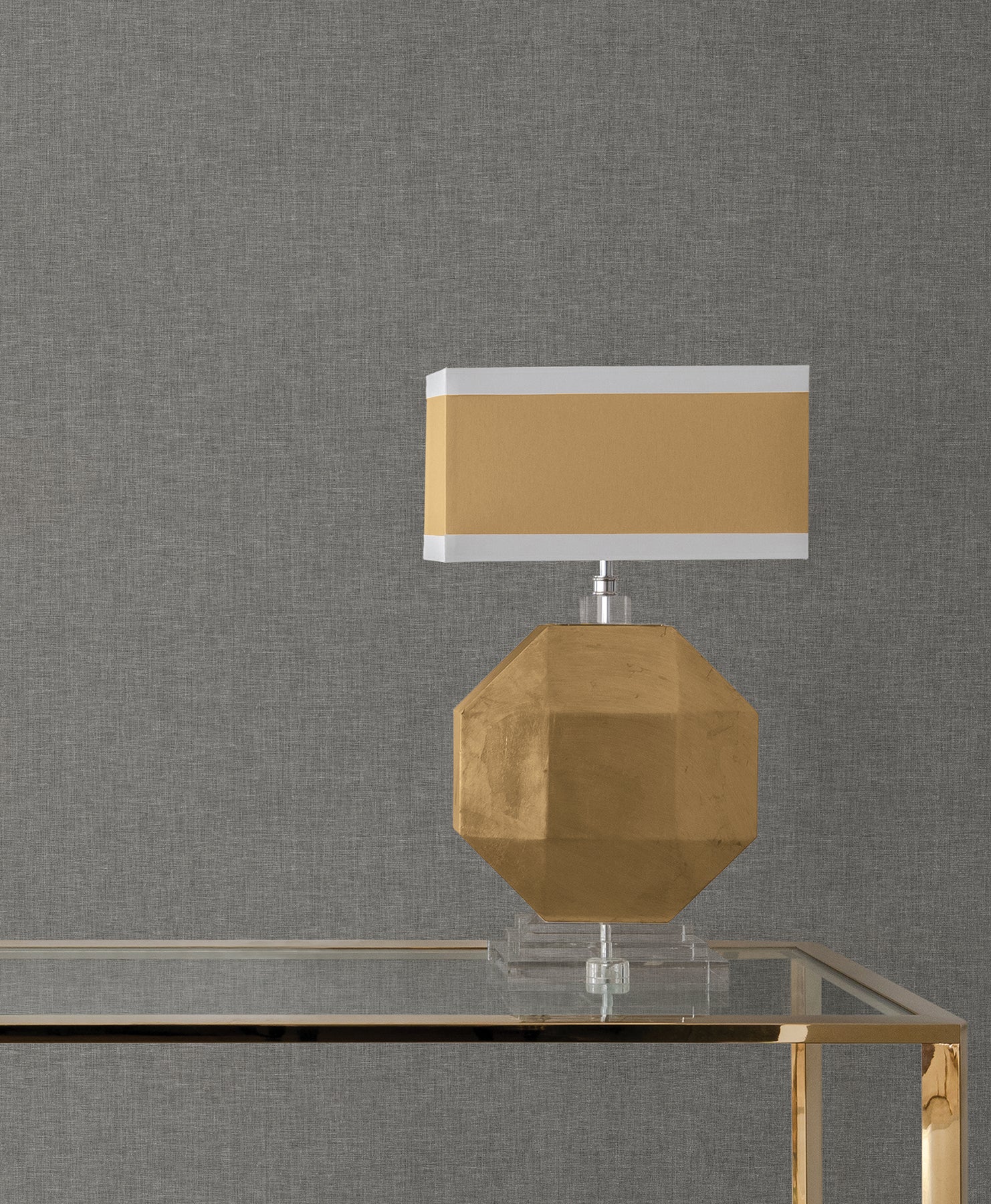 Loominosity Pewter Faux Linen Wallpaper — COD0652N