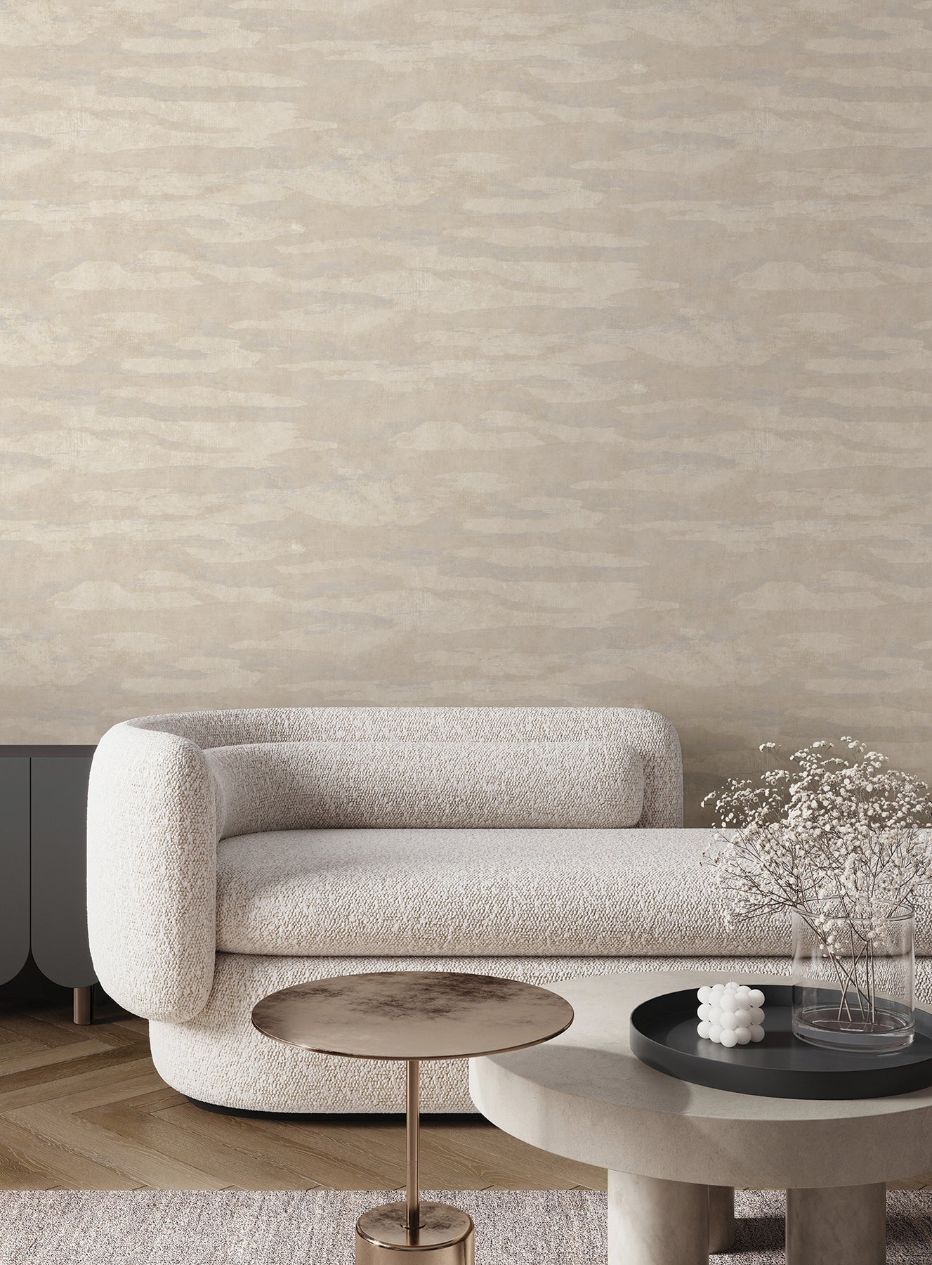 Misty Dreams Light Grey Abstract Wallpaper — COD0653N