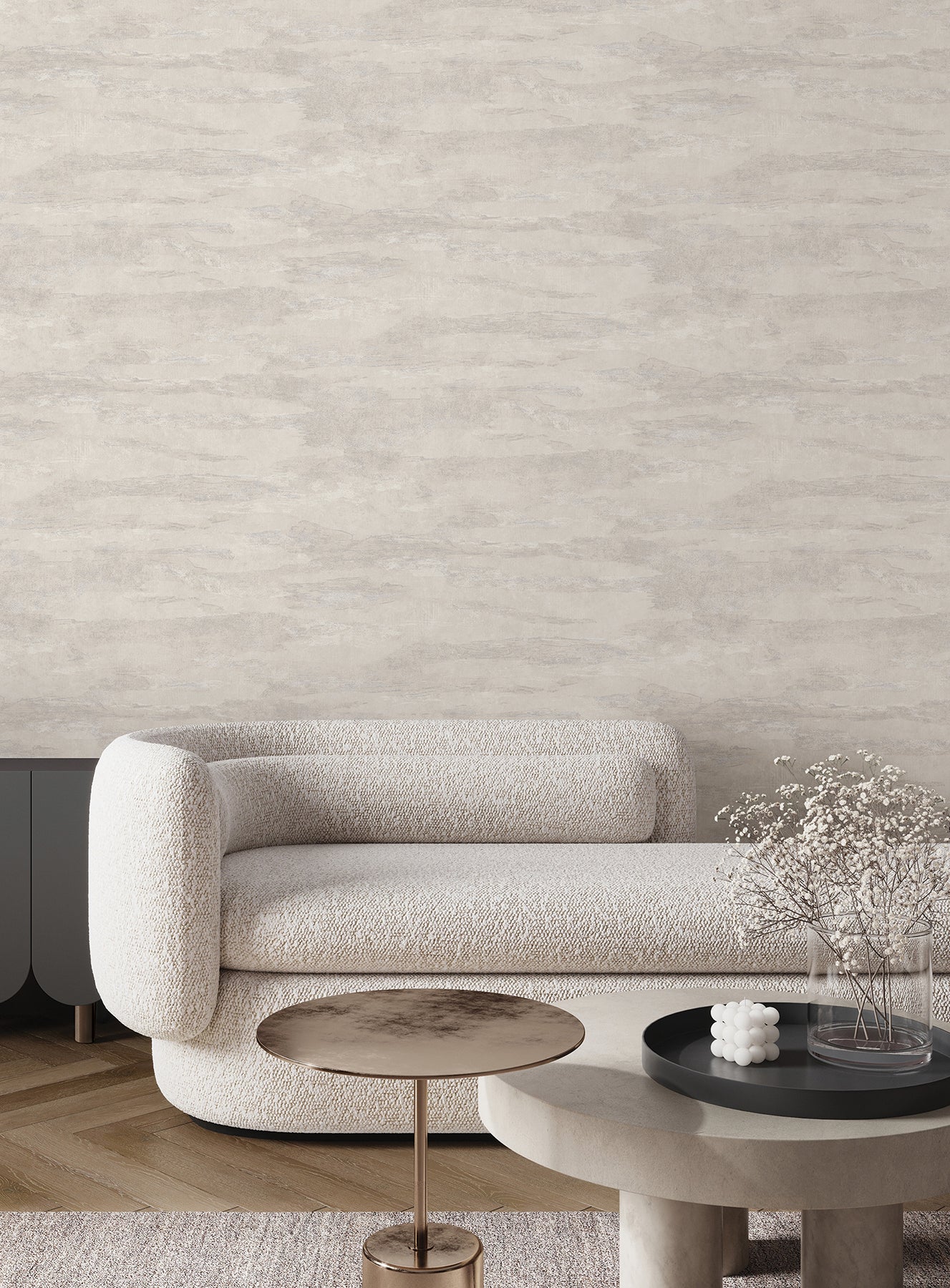 Misty Dreams Pearl Abstract Wallpaper — COD0656N