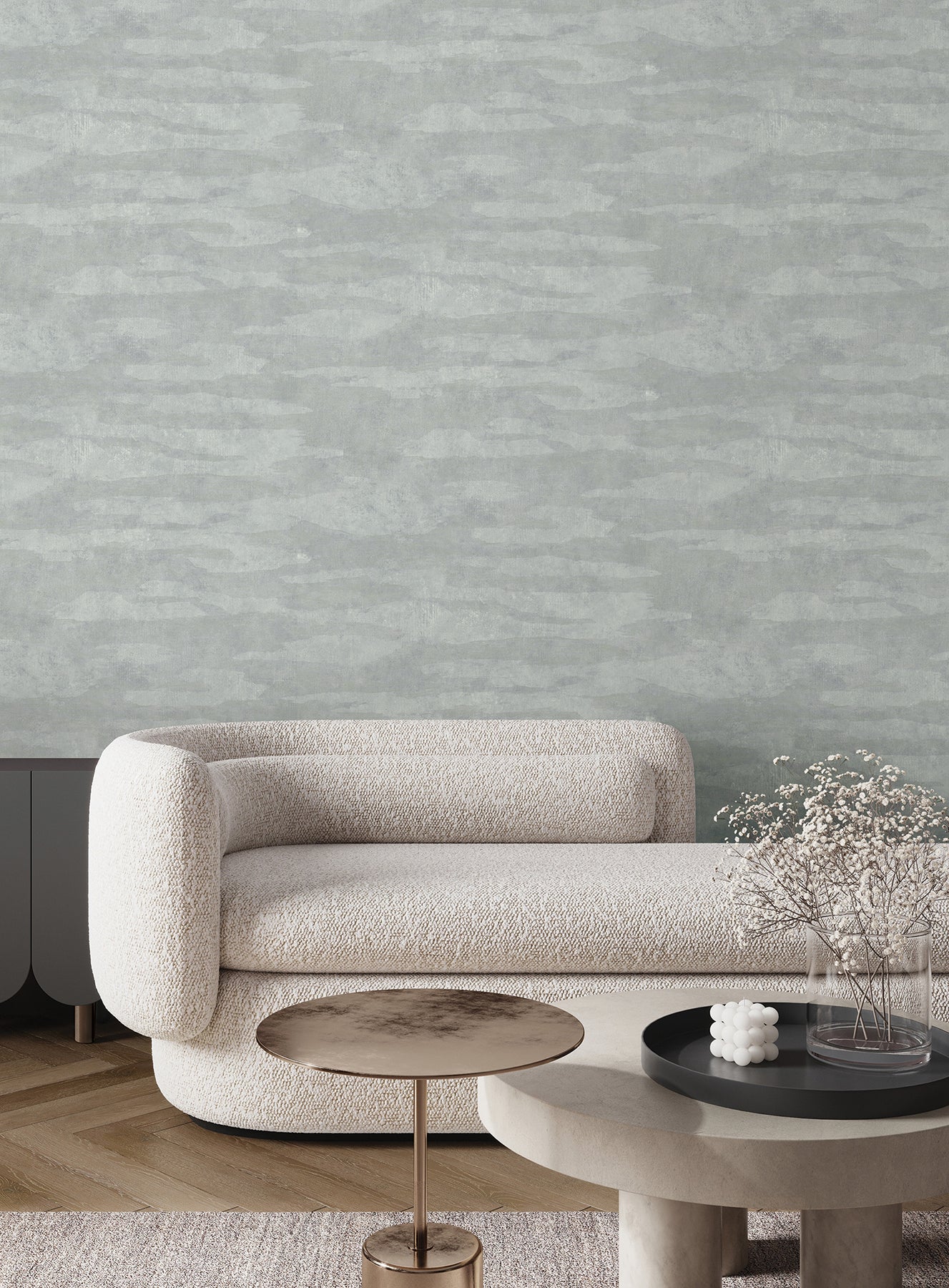 Misty Dreams Light Blue Abstract Wallpaper — COD0657N