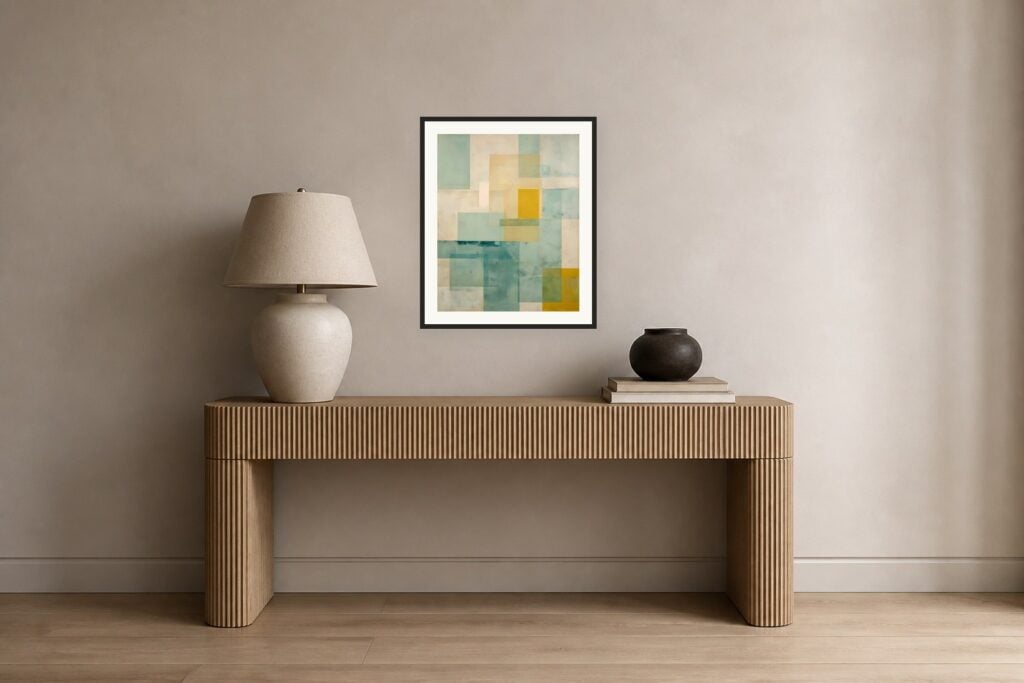Glass Squares Teal — room and artwork preview