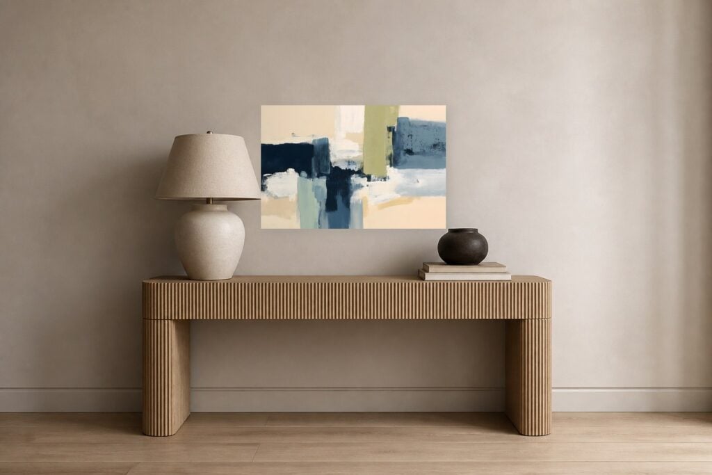 Indigo Stack — room and artwork preview