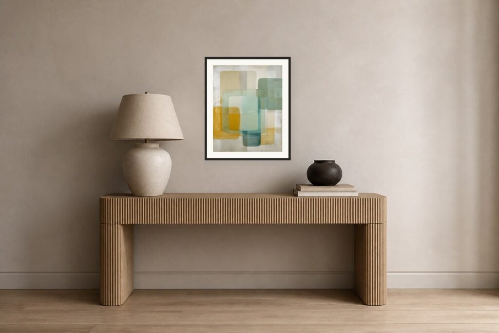 Glass Squares Gold — room and artwork preview