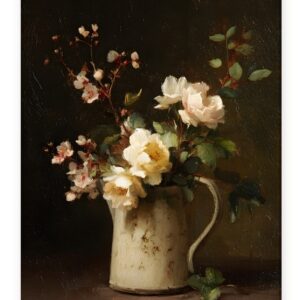 Roses in Cream Pitcher I artwork
