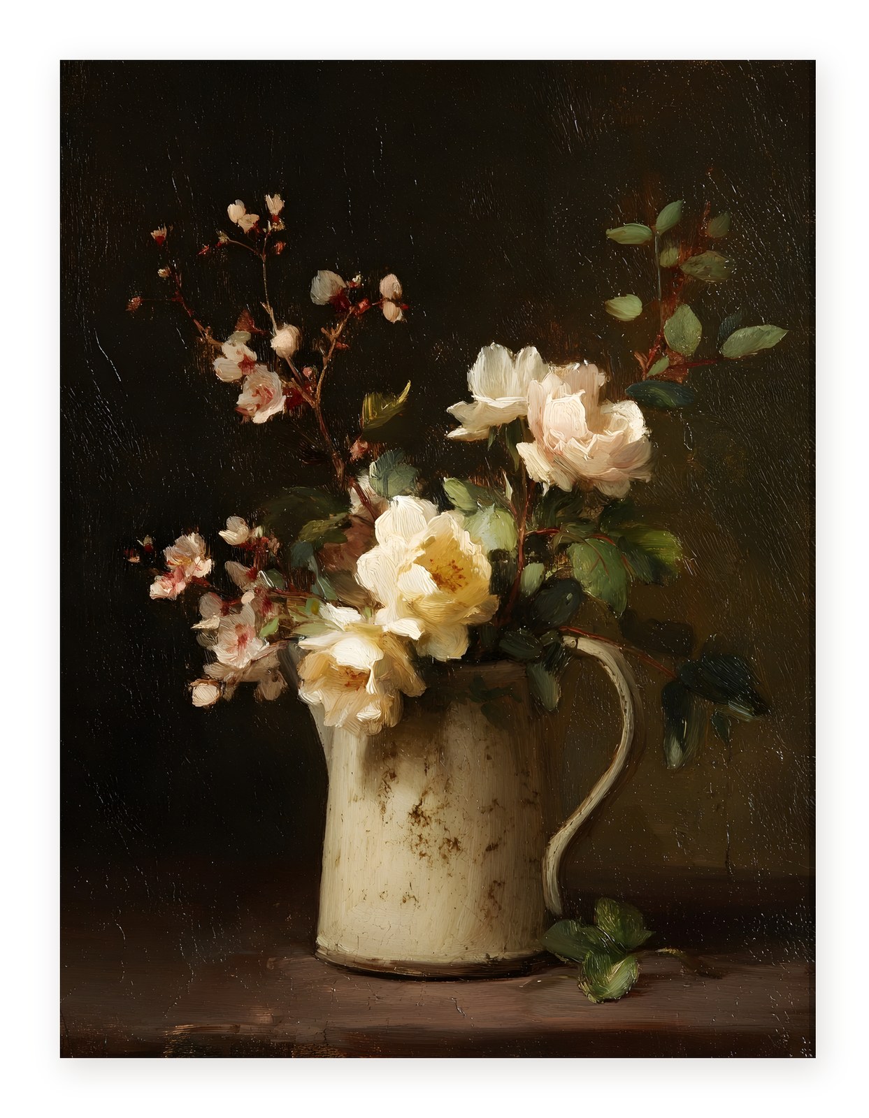 Roses in Cream Pitcher I artwork