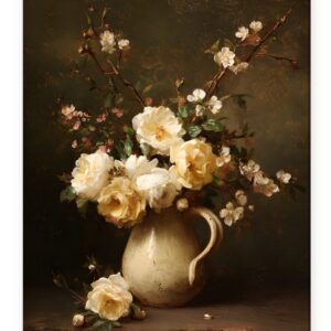 Roses in Cream Pitcher II artwork
