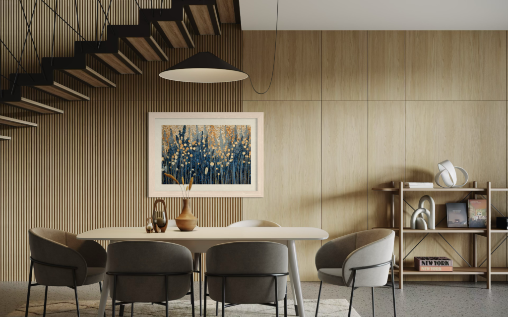 Seedhead Blue in a Smartist dining-room vignette