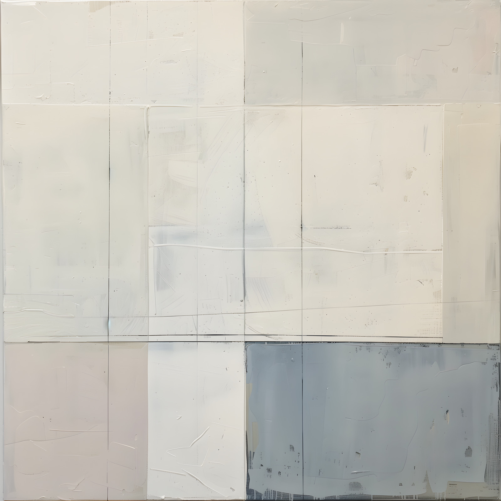 Slate Field — A slate-blue block gives quiet definition to warm white and gray geometry.