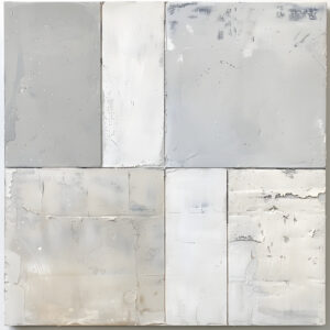 Chalk Assembly — Irregular white and gray planes meet along fine dark seams.