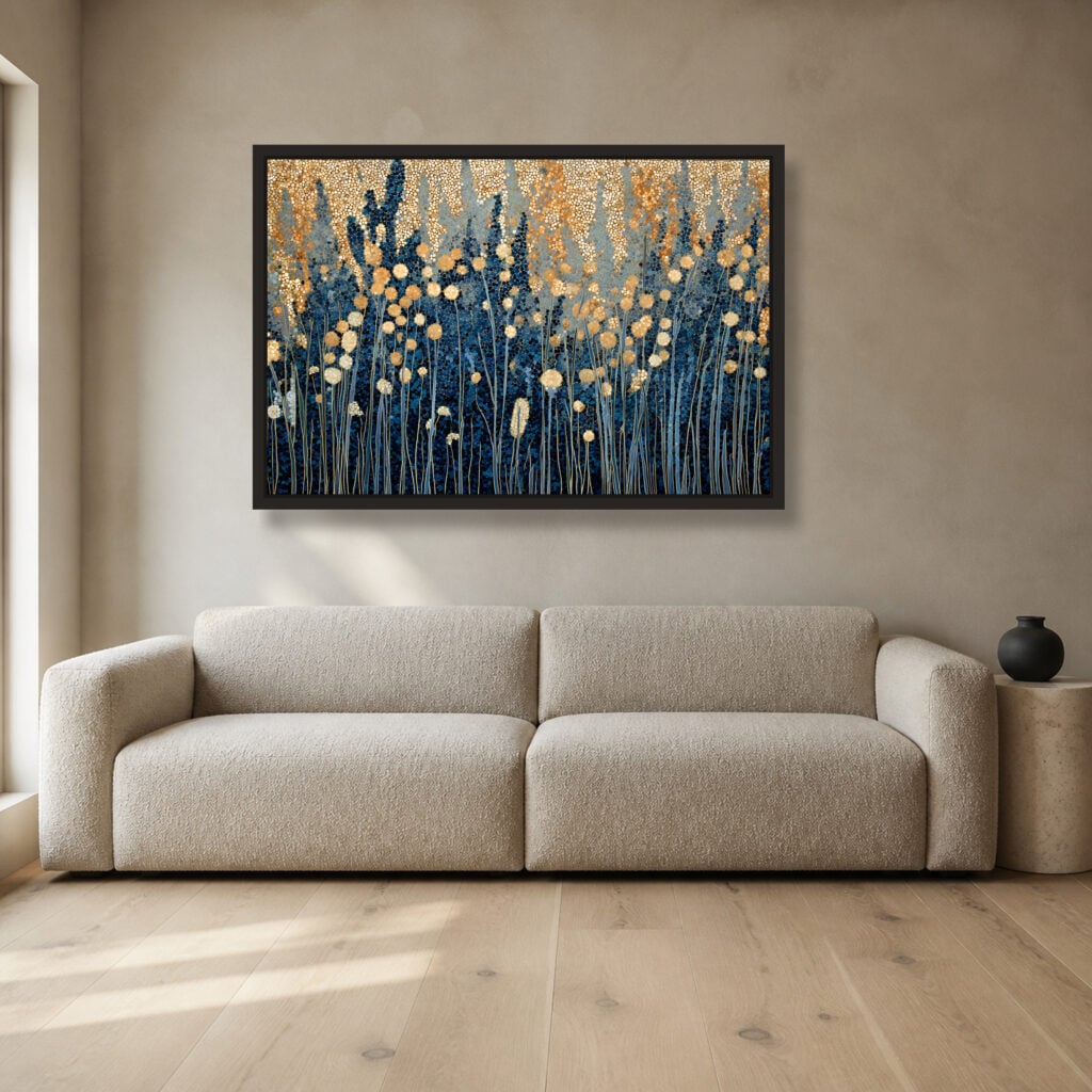 Seedhead Blue — room and artwork preview