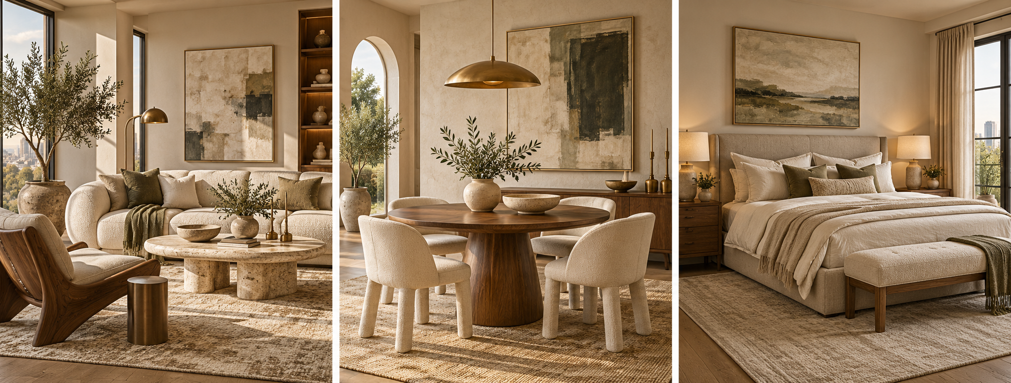 Living, dining and bedroom showroom styling concepts